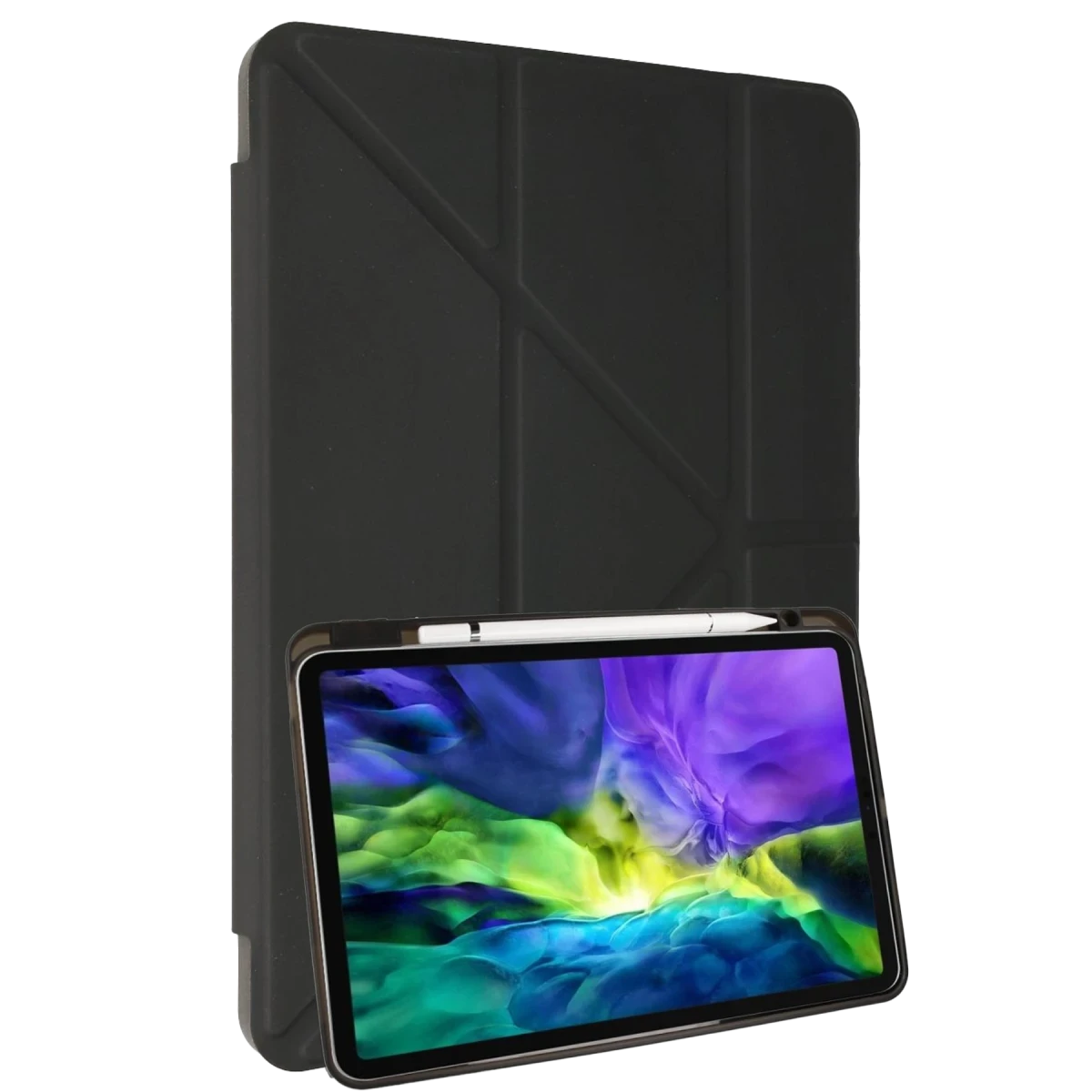 Newface  Apple iPad 2025 10.9 10.Nesil (A16) Kılıf Kalemlikli Mars Tablet Kılıfı - Koyu Gri