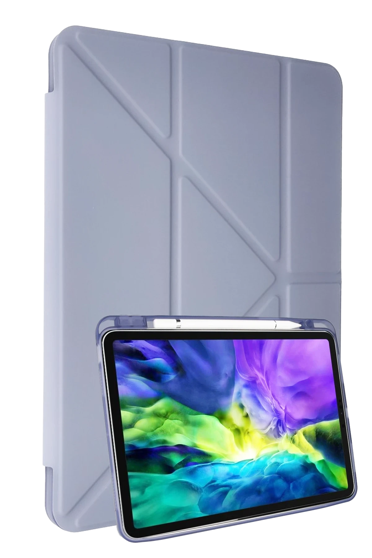 Newface iPad 2022 10.9 (10.nesil) Kılıf Kalemlikli Mars Tablet Kılıfı - Açık Mor