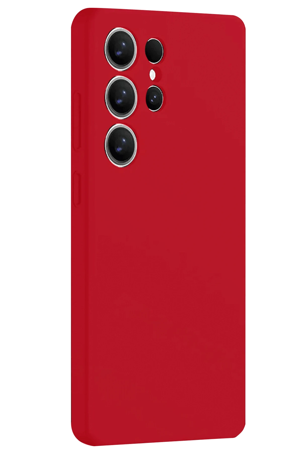 Newface Samsung Galaxy S25 Ultra Kılıf Nano içi Kadife Silikon - Kırmızı