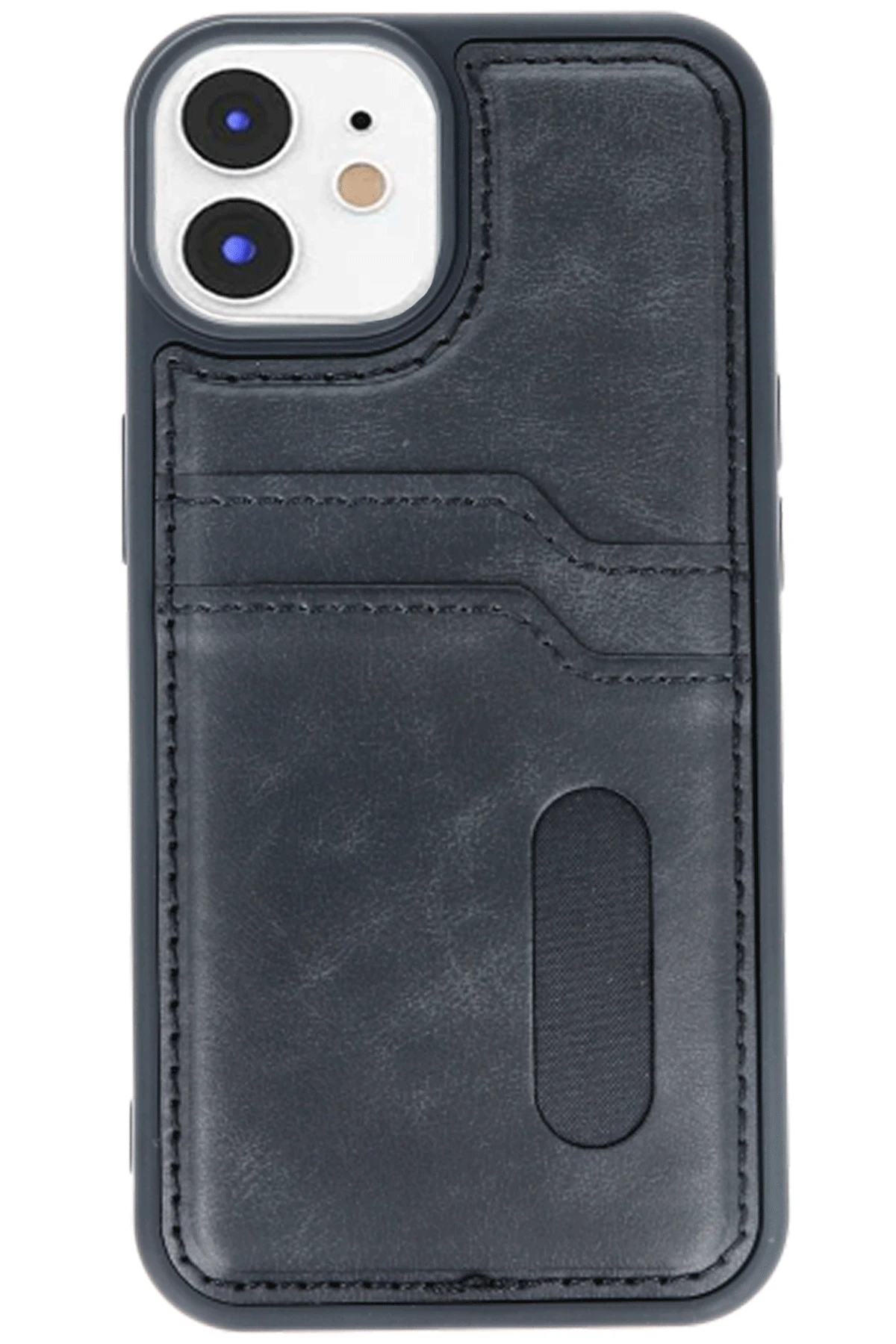 Newface iPhone 11 Kılıf Sara Kartvizitli Deri Kılıf - Siyah