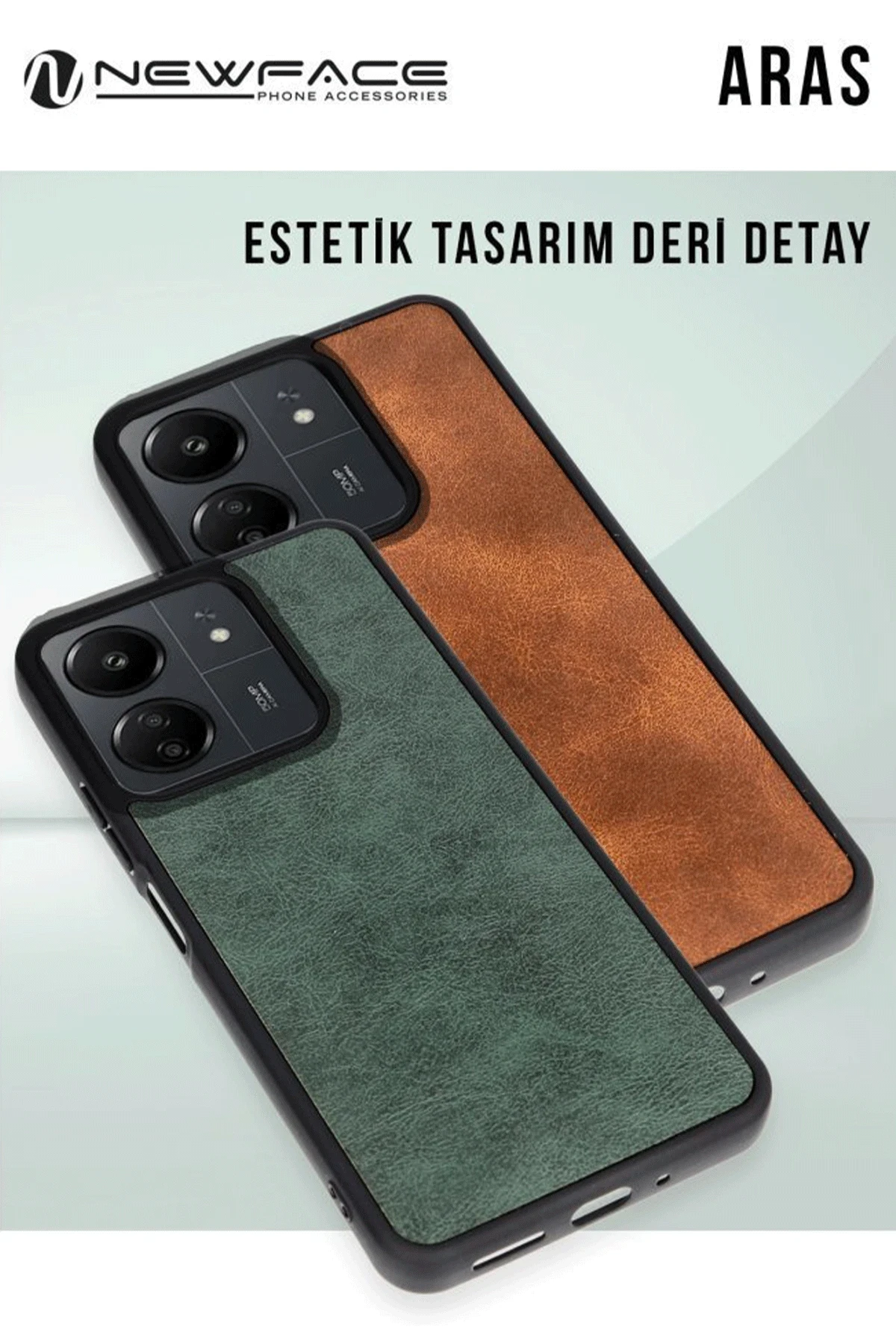 Newface Xiaomi Redmi Note 14 4G Kılıf Aras Deri Kapak - Kırmızı