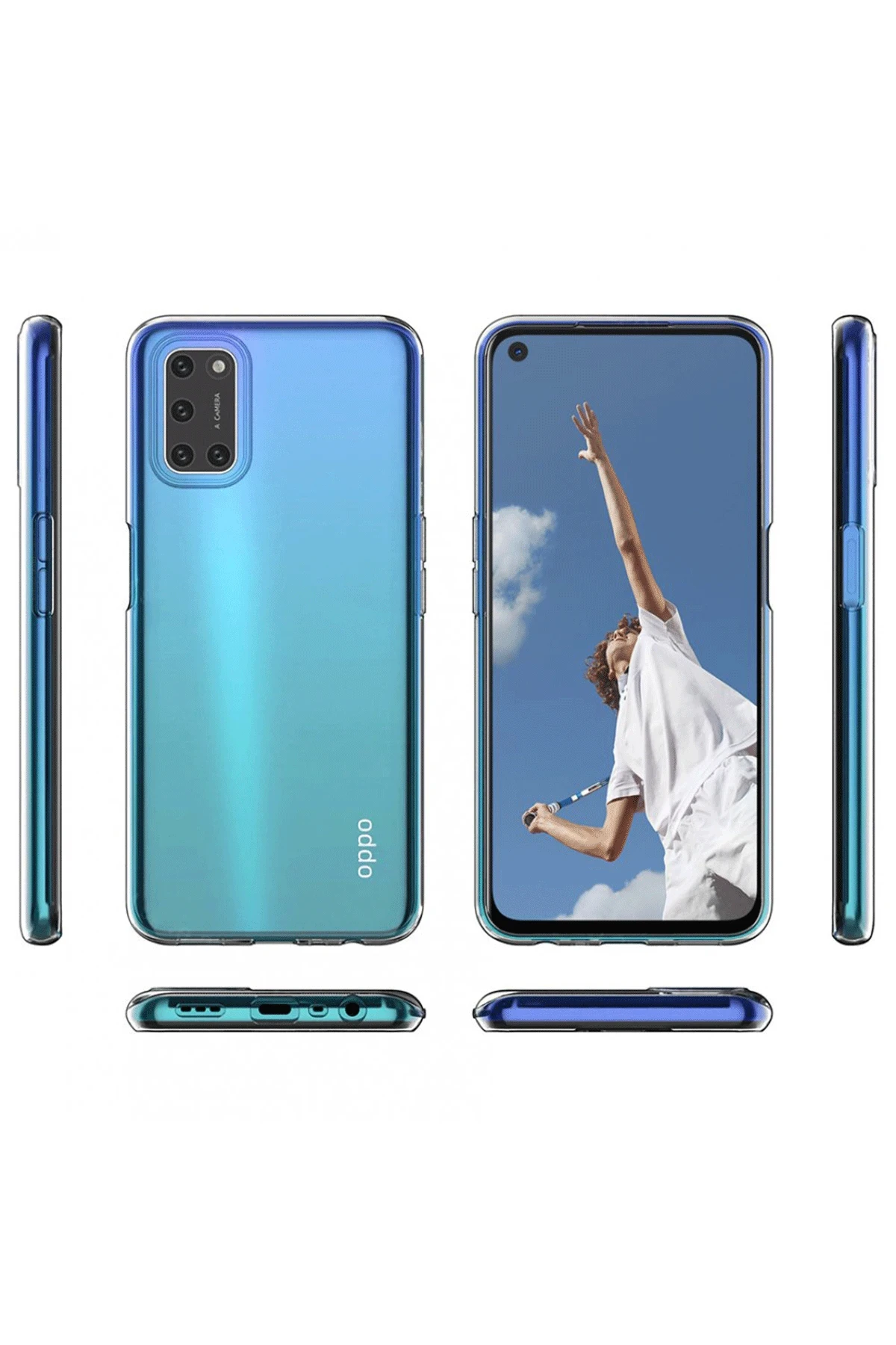 Newface Oppo A52 Kılıf Lüx Şeffaf Silikon