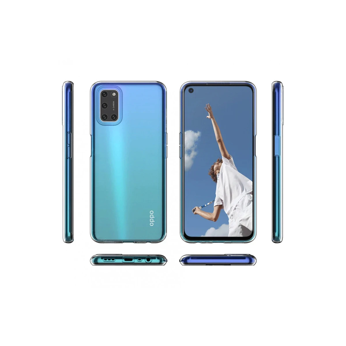 Newface Oppo A52 Kılıf Lüx Şeffaf Silikon — görsel 6