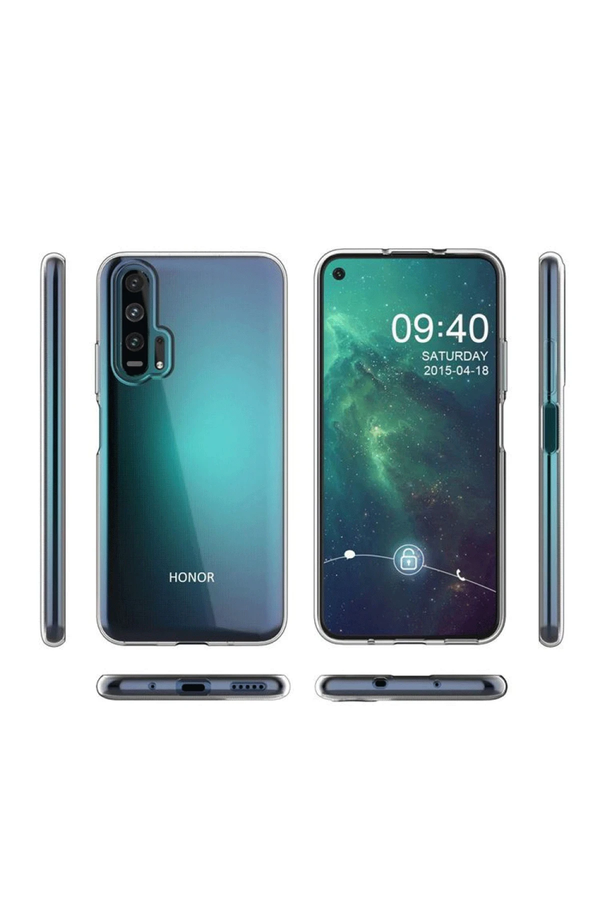 Newface Huawei Honor 20 Kılıf Lüx Şeffaf Silikon — görsel 3