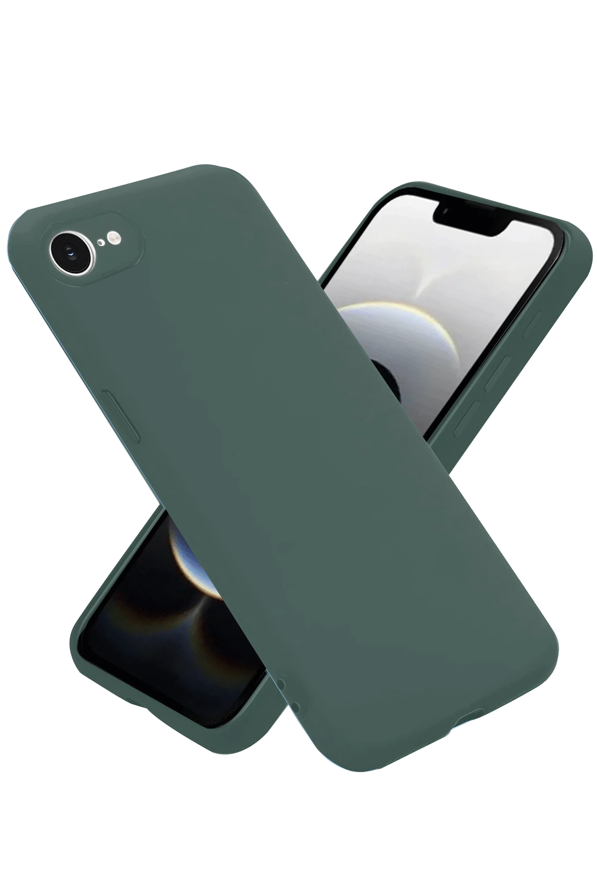 Newface iPhone 16E Kılıf Nano içi Kadife Silikon - Koyu Yeşil