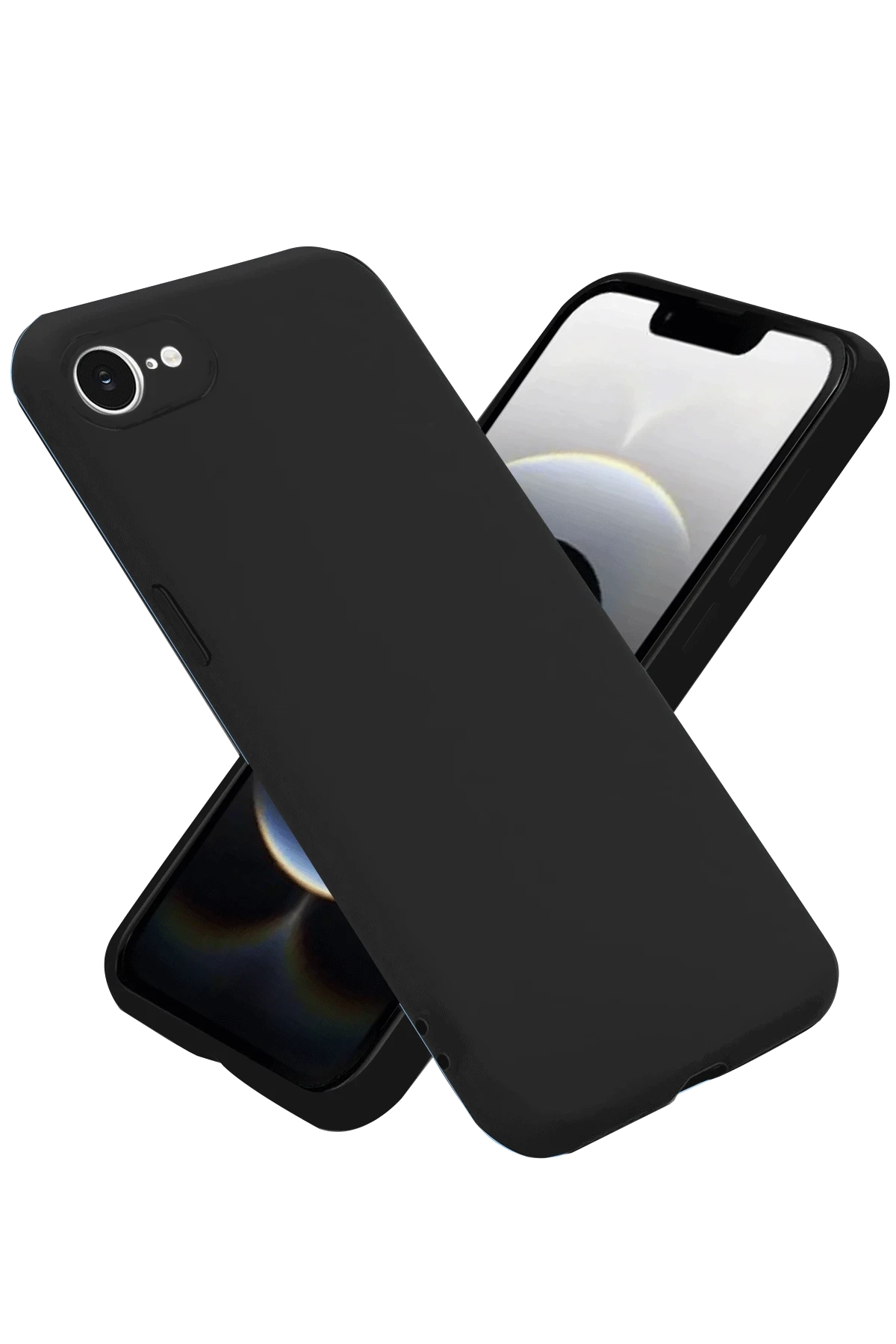 Newface iPhone 16E Kılıf Nano içi Kadife Silikon - Siyah
