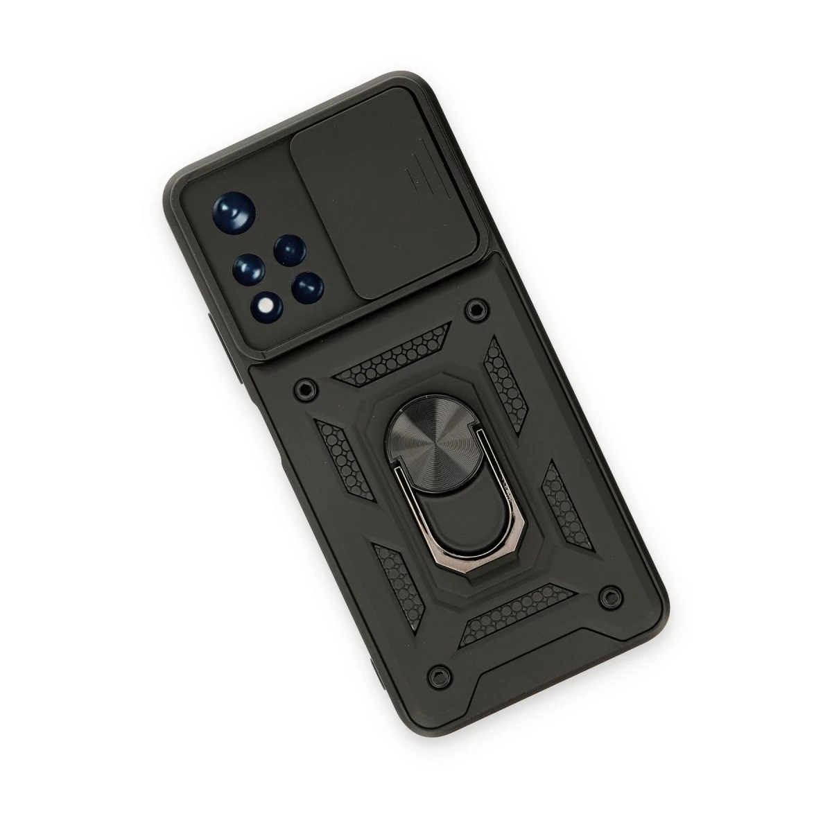 Newface Xiaomi Redmi Note 11T Kılıf Pars Lens Yüzüklü Silikon - Siyah — görsel 6