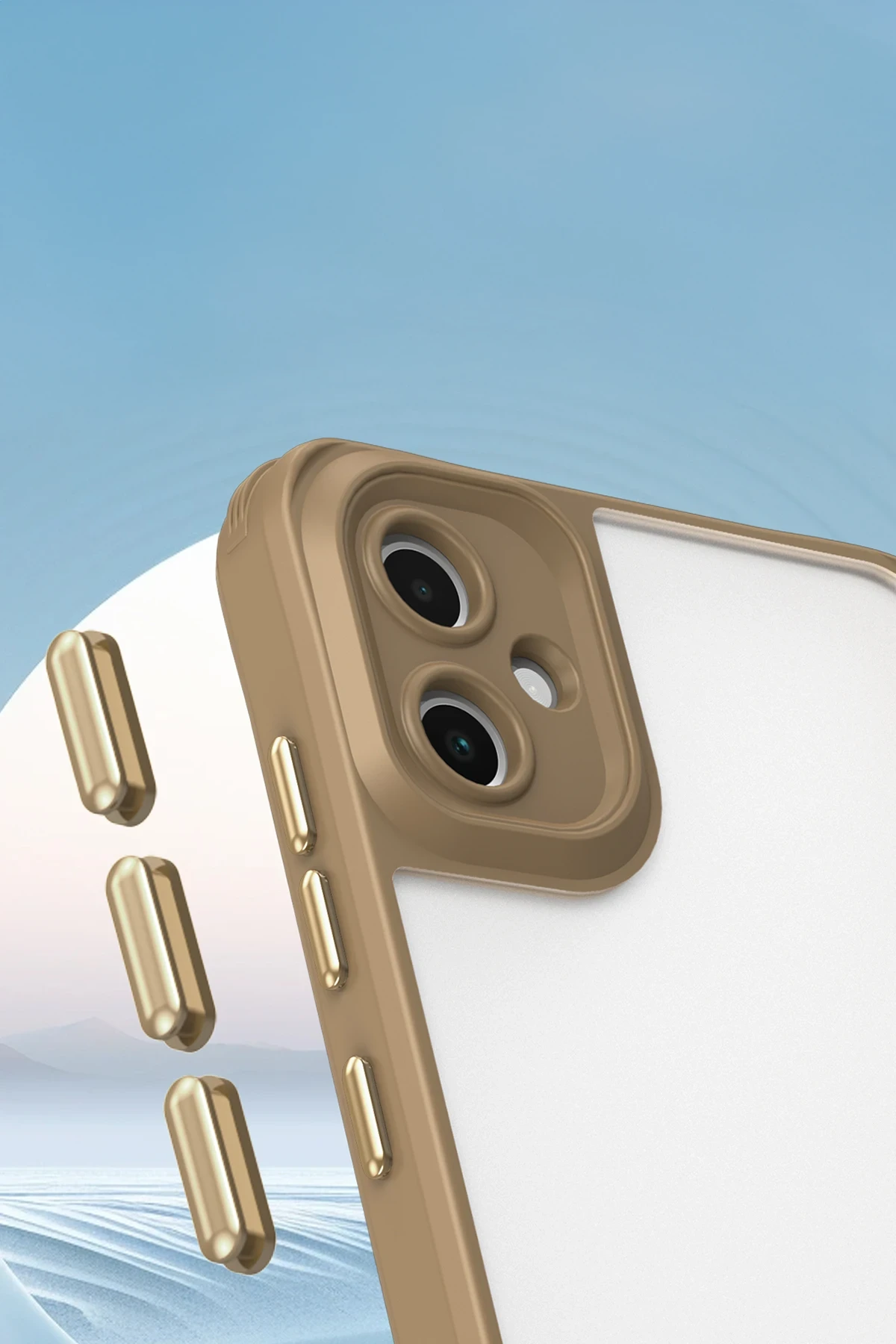 Newface Samsung Galaxy A06 Kılıf Penta Silikon Kılıf - Çöl Titanyum