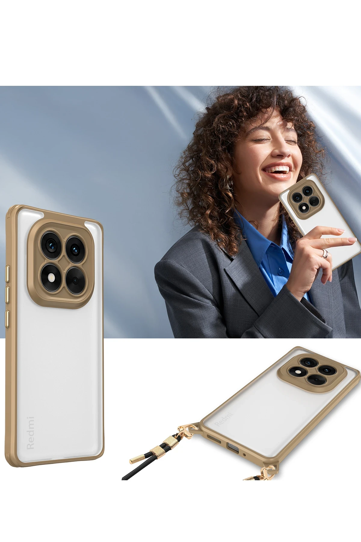 Newface Xiaomi Redmi Note 14 Pro Plus Kılıf Penta Silikon Kılıf - Çöl Titanyum