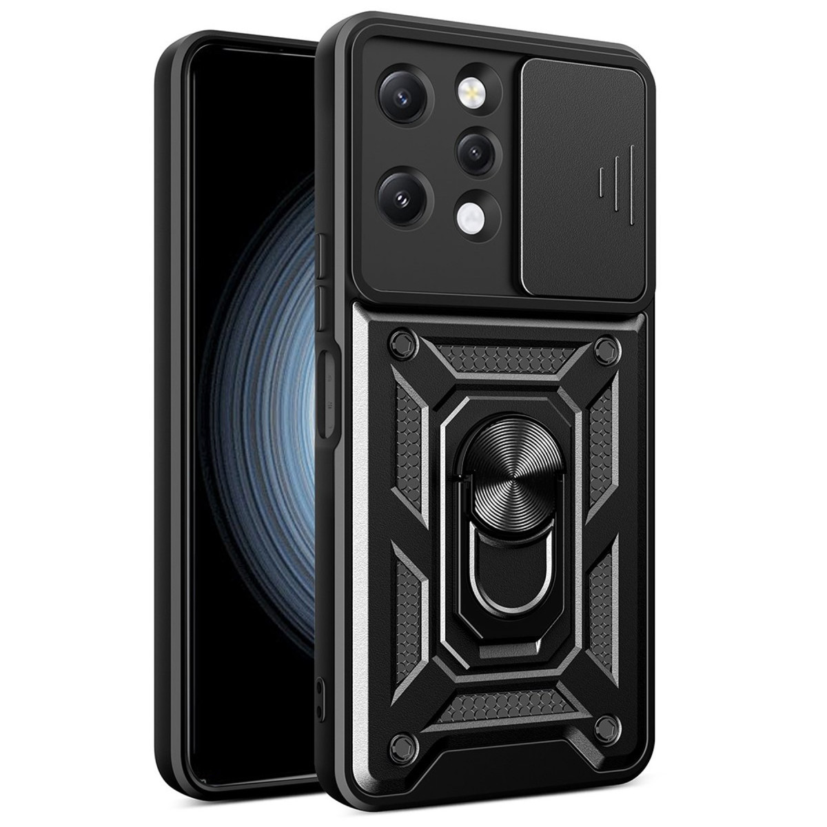 Newface Xiaomi Redmi 12 Kılıf Pars Lens Yüzüklü Silikon - Siyah — görsel 5