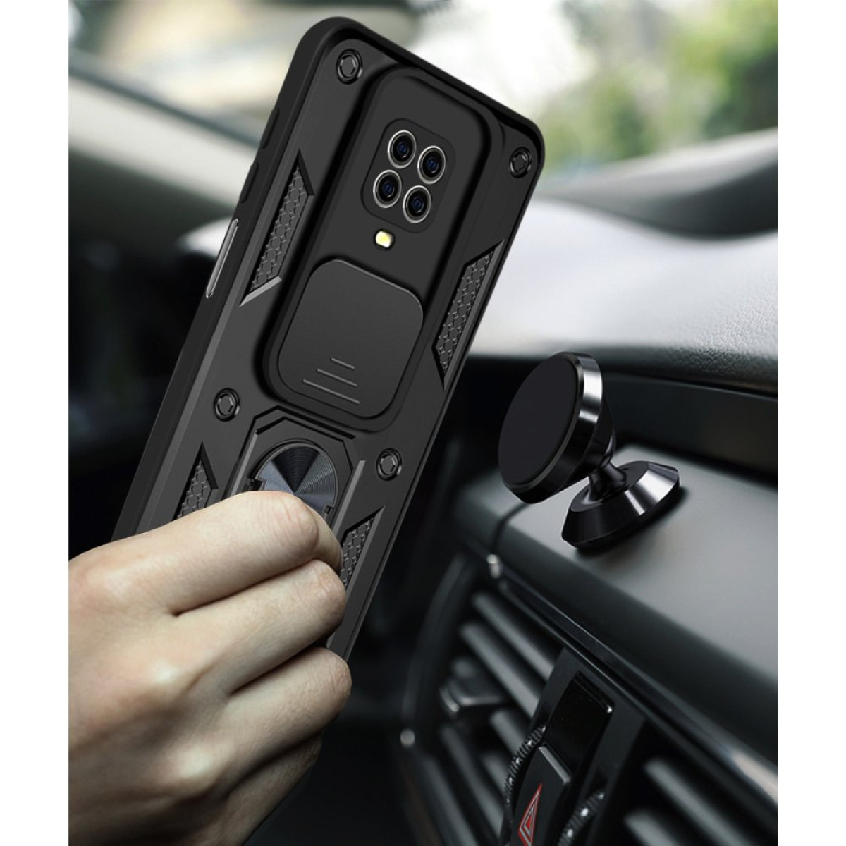 Newface Xiaomi Redmi Note 9 Pro Kılıf Pars Lens Yüzüklü Silikon - Siyah — görsel 9