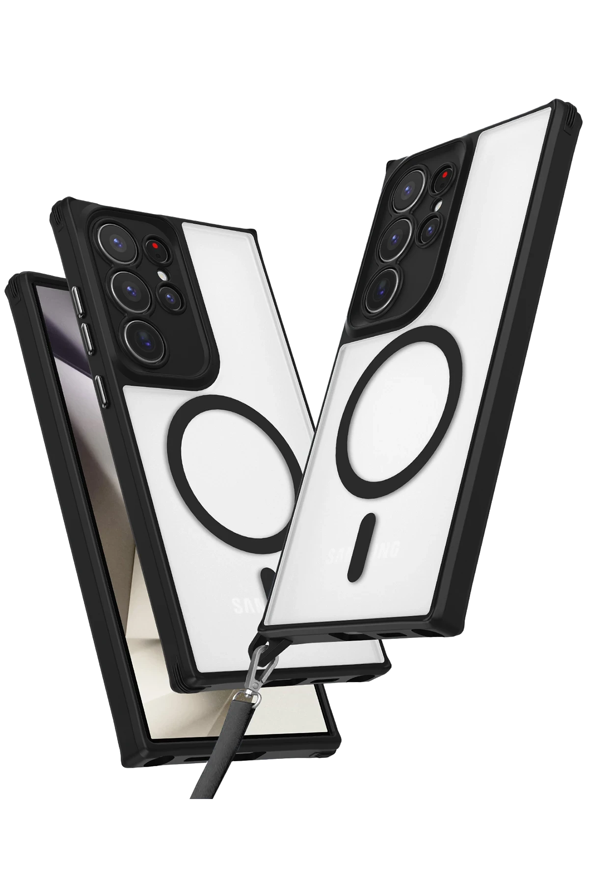 Newface Samsung Galaxy S25 Ultra Kılıf Enka Magsafe Silikon Kılıf - Siyah