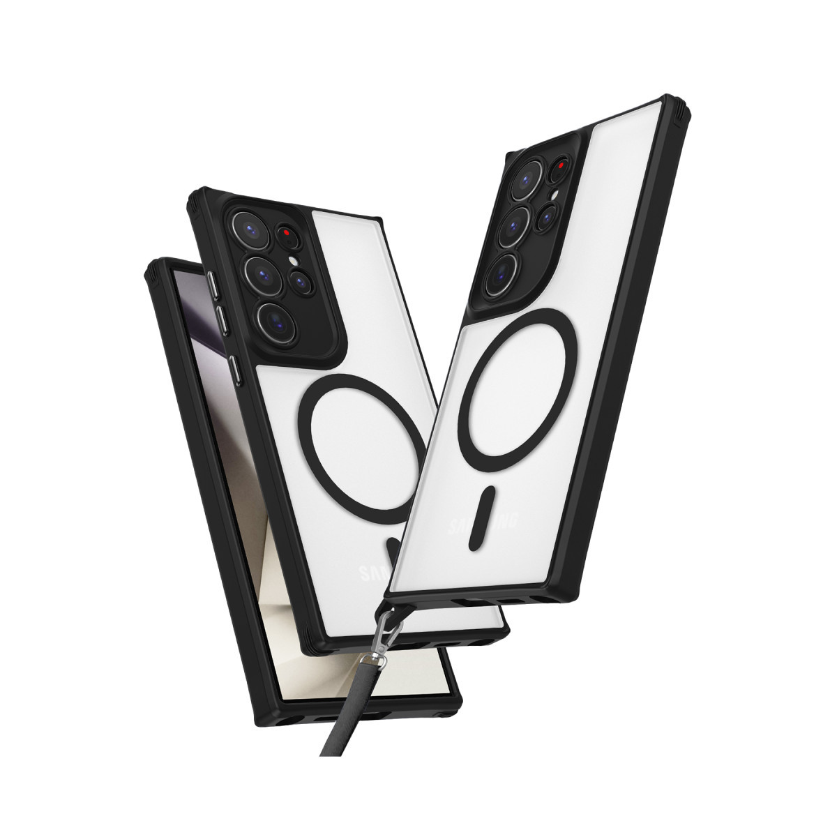 Newface Samsung Galaxy S25 Ultra Kılıf Enka Magsafe Silikon Kılıf - Siyah — görsel 9
