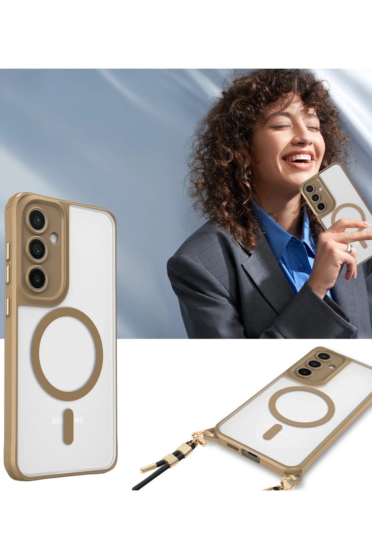 Newface Samsung Galaxy S24 FE Kılıf Enka Magsafe Silikon Kılıf - Şeffaf