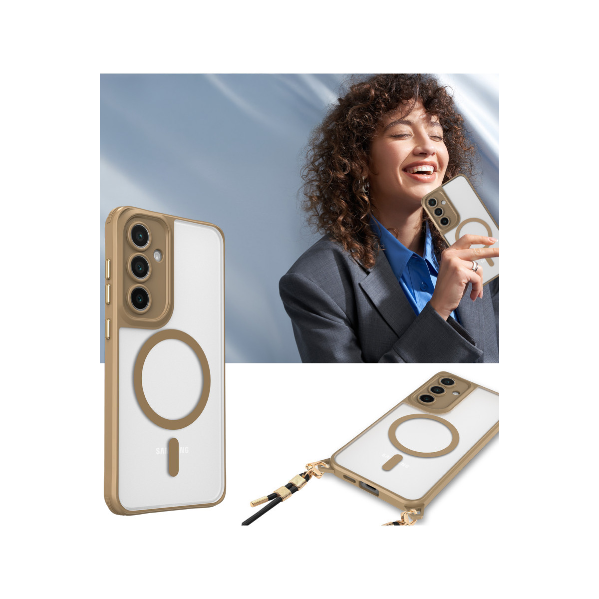 Newface Samsung Galaxy S24 FE Kılıf Enka Magsafe Silikon Kılıf - Siyah — görsel 11