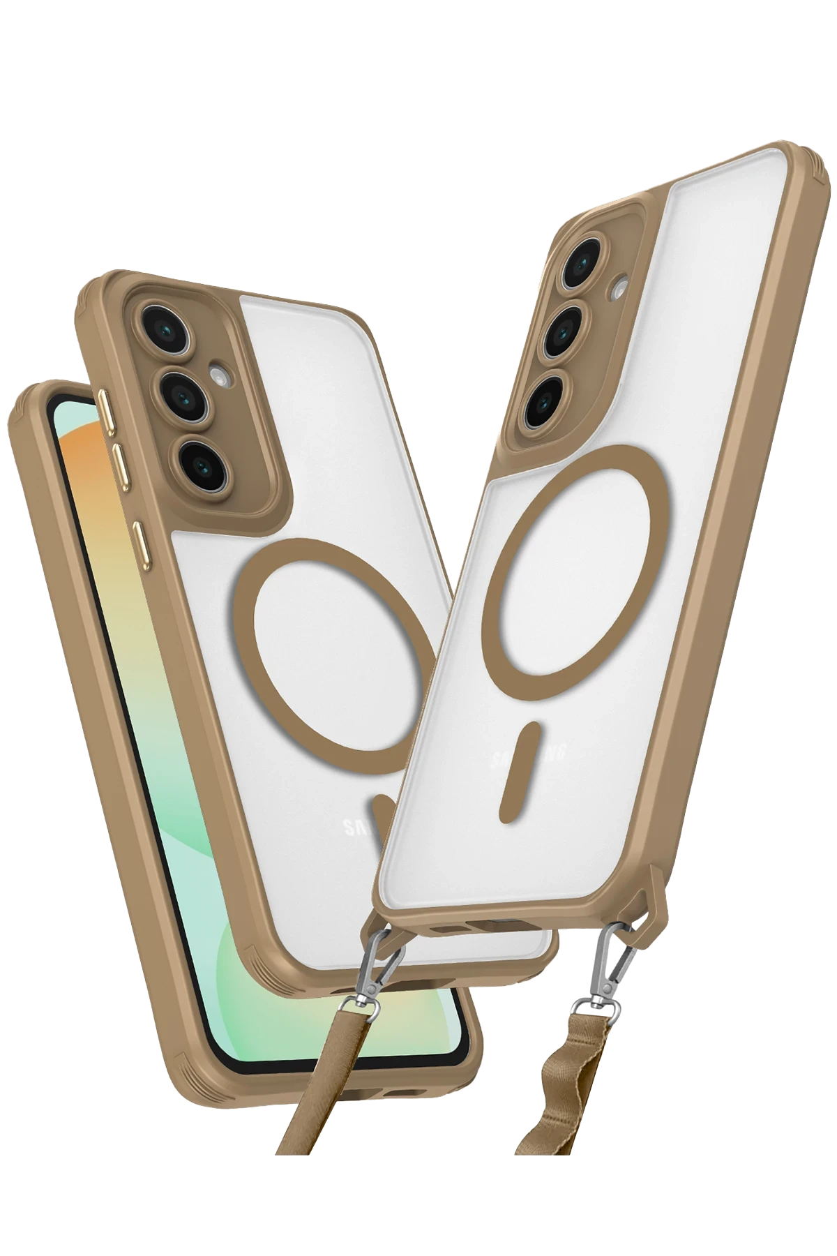 Newface Samsung Galaxy S24 FE Kılıf Enka Magsafe Silikon Kılıf - Desert