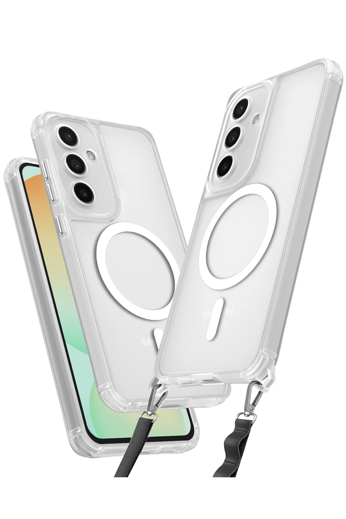 Newface Samsung Galaxy S25 Plus Kılıf Enka Magsafe Silikon Kılıf - Şeffaf
