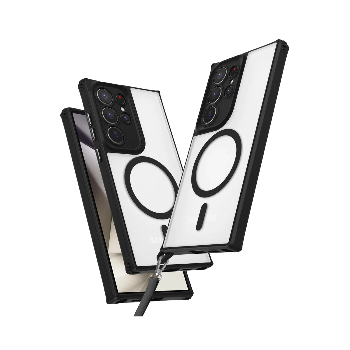 Newface Samsung Galaxy S23 Ultra Kılıf Enka Magsafe Silikon Kılıf - Siyah — görsel 5