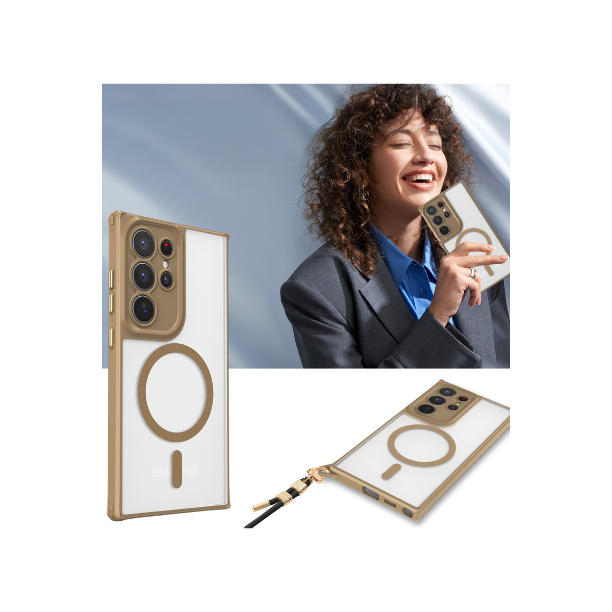 Newface Samsung Galaxy S23 Ultra Kılıf Enka Magsafe Silikon Kılıf - Siyah — görsel 11