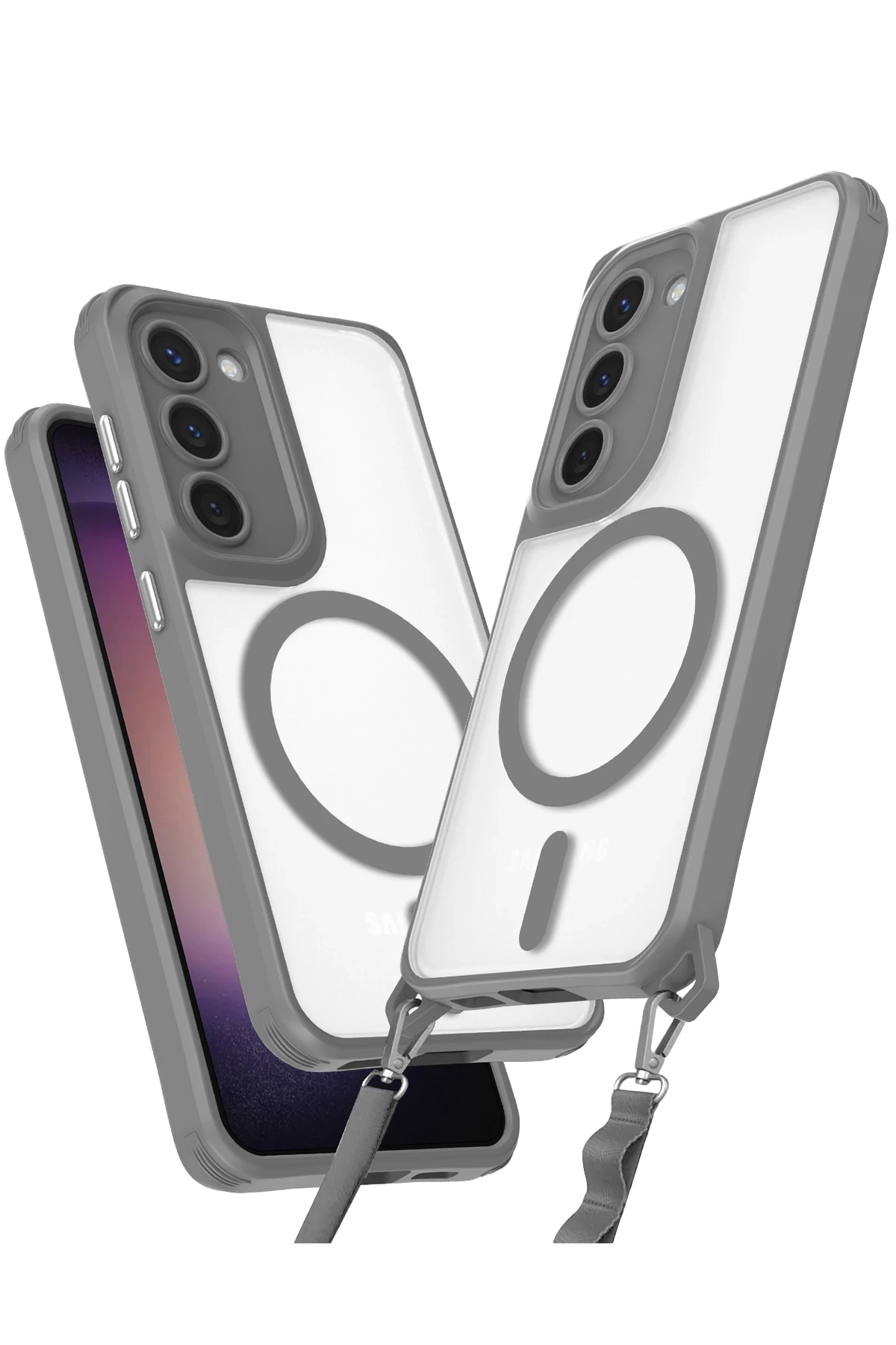 Newface Samsung Galaxy S23 Plus Kılıf Enka Magsafe Silikon Kılıf - Titan Gri