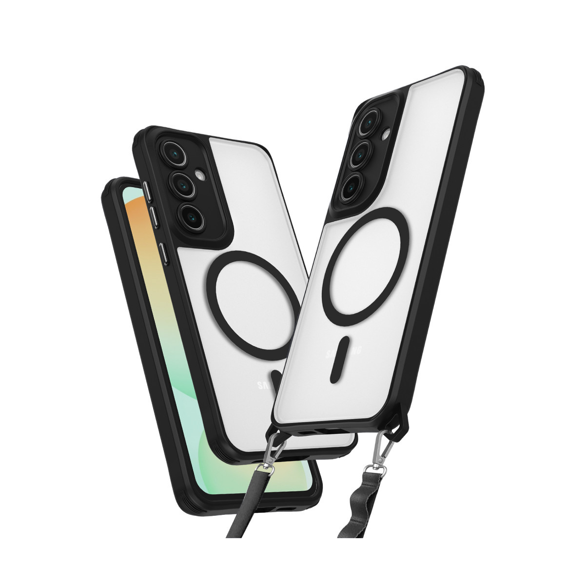Newface Samsung Galaxy S23 FE Kılıf Enka Magsafe Silikon Kılıf - Siyah — görsel 9