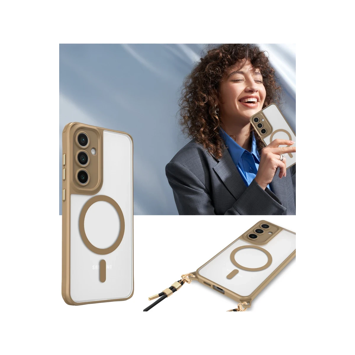 Newface Samsung Galaxy S23 FE Kılıf Enka Magsafe Silikon Kılıf - Siyah — görsel 7