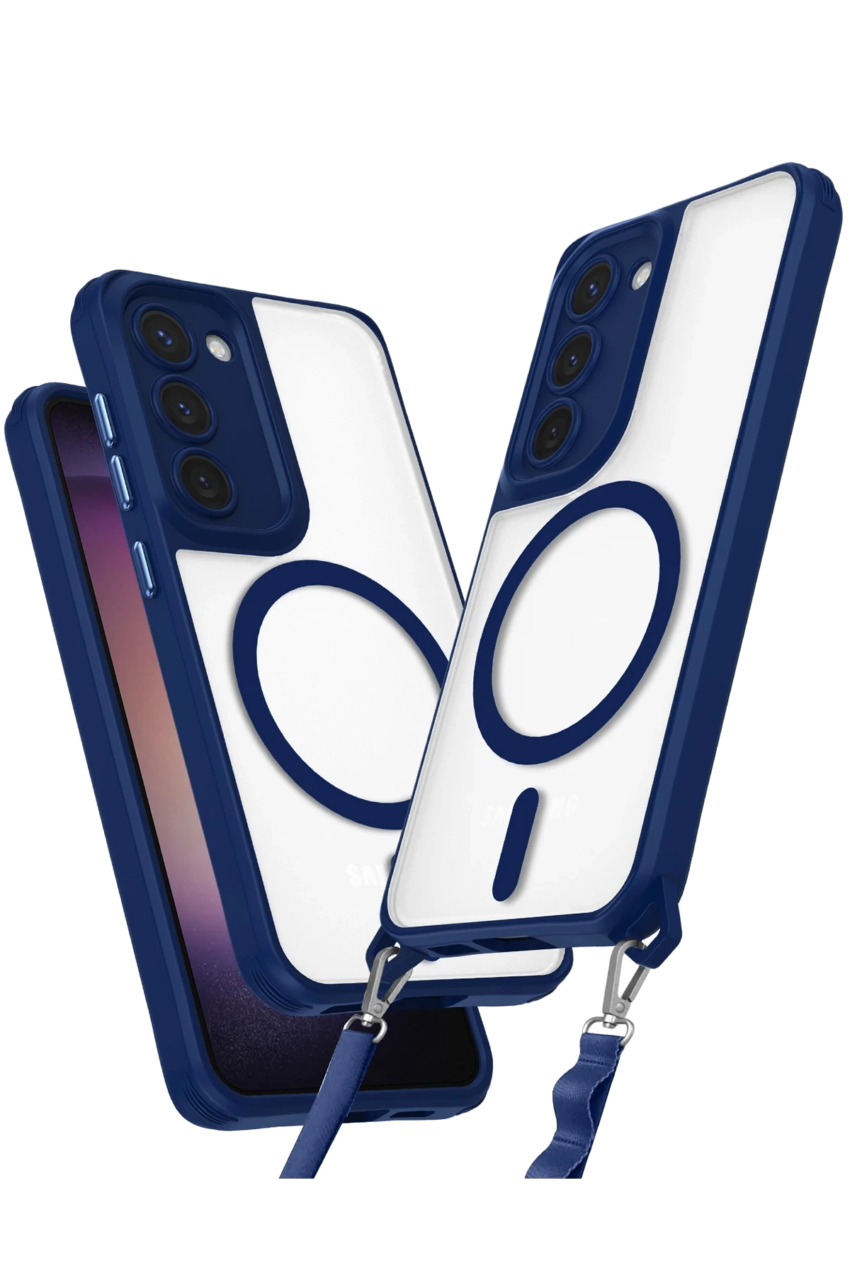 Newface Samsung Galaxy S23 Kılıf Enka Magsafe Silikon Kılıf - Lacivert