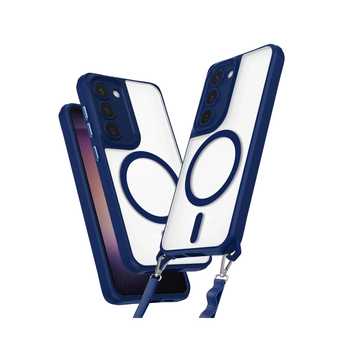 Newface Samsung Galaxy S23 Kılıf Enka Magsafe Silikon Kılıf - Lacivert