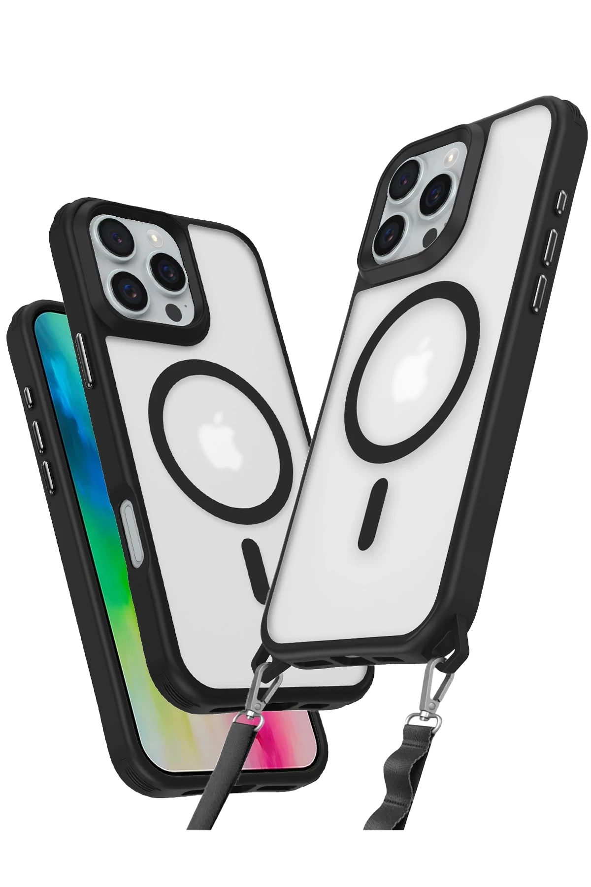 Newface iPhone 16 Pro Max Kılıf Enka Magsafe Silikon Kılıf - Siyah