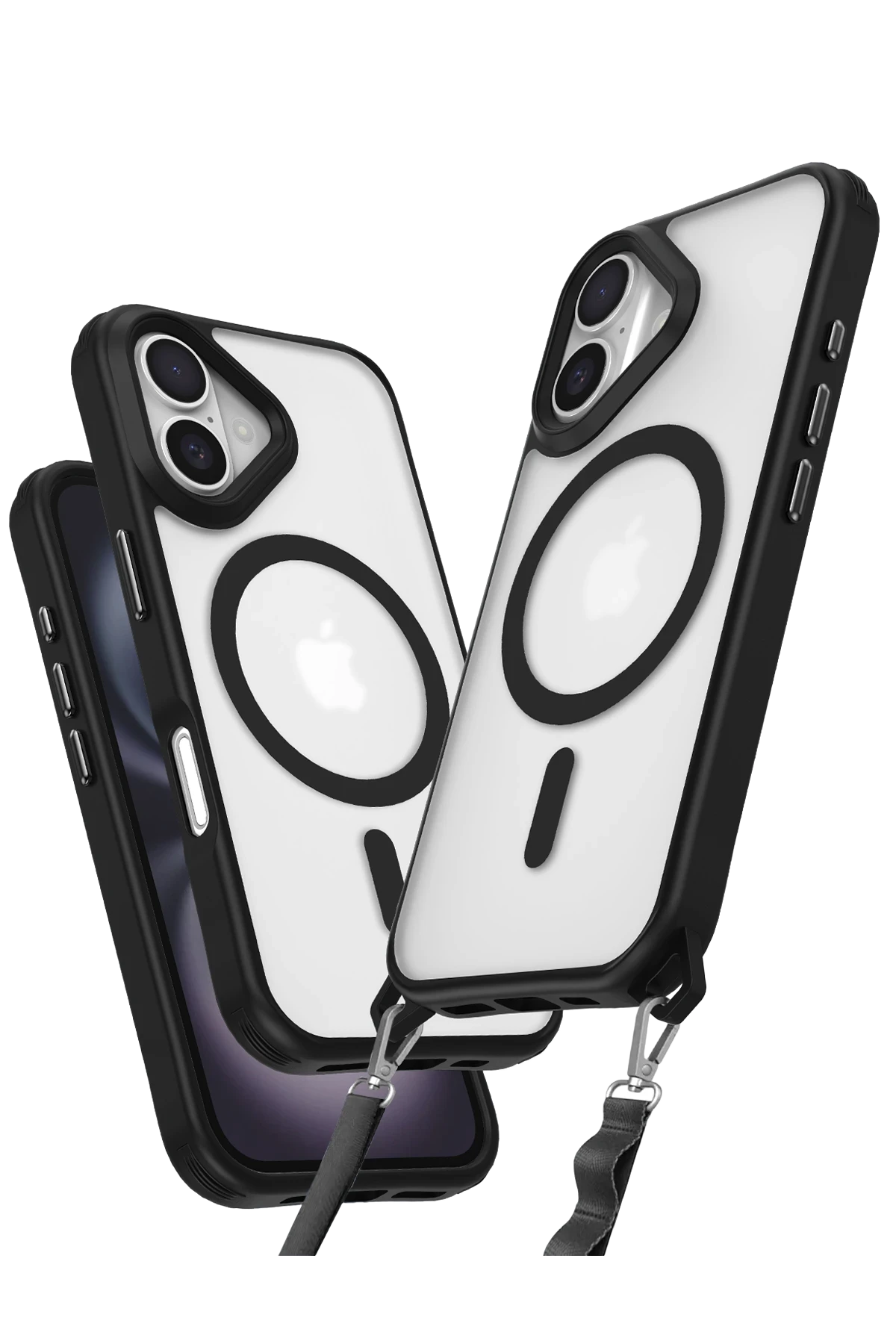Newface iPhone 16 Plus Kılıf Enka Magsafe Silikon Kılıf - Siyah