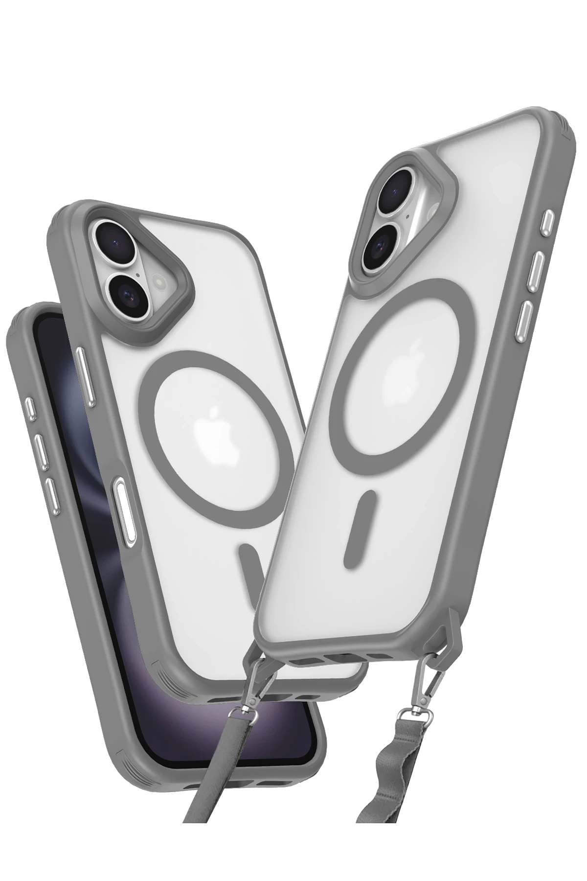 Newface iPhone 16 Plus Kılıf Enka Magsafe Silikon Kılıf - Titan Gri