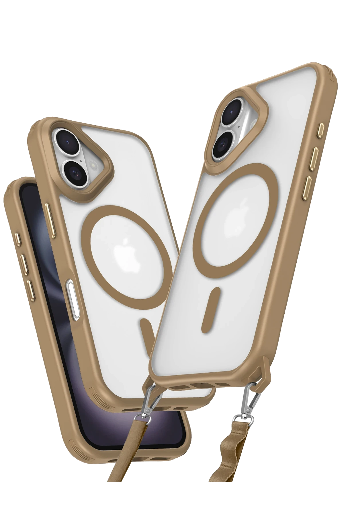 Newface iPhone 16 Plus Kılıf Enka Magsafe Silikon Kılıf - Desert