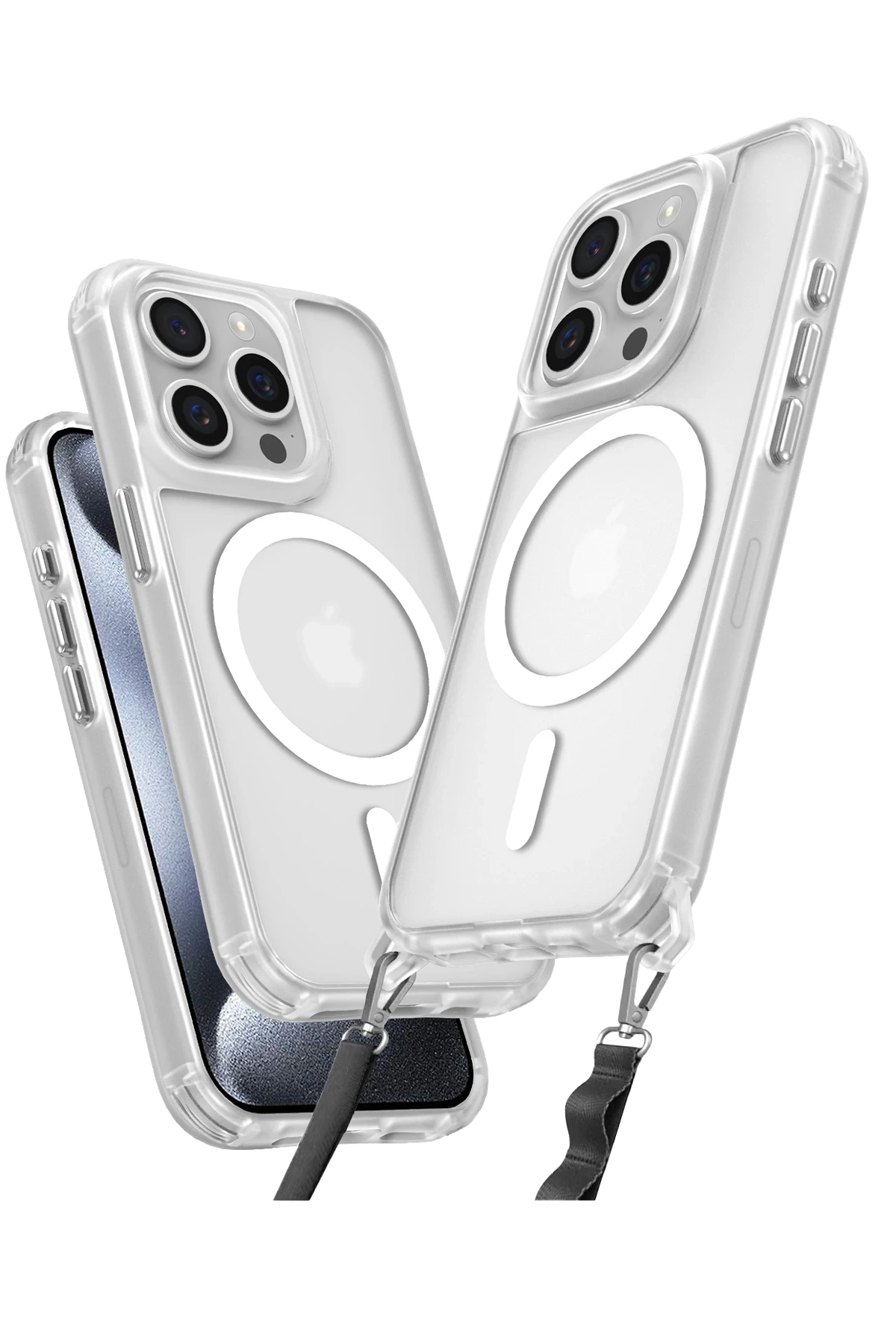 Newface iPhone 15 Pro Max Kılıf Enka Magsafe Silikon Kılıf - Şeffaf