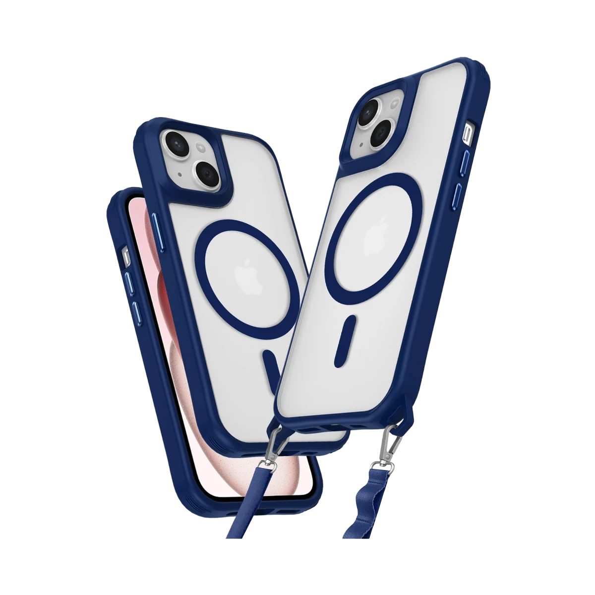 Newface Apple iPhone 15 Plus Kılıf Enka Magsafe Silikon Kılıf - Lacivert