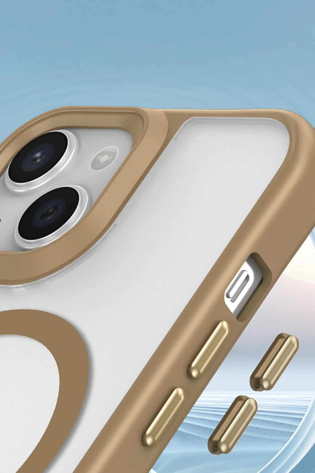 Newface iPhone 15 Kılıf Enka Magsafe Silikon Kılıf - Desert