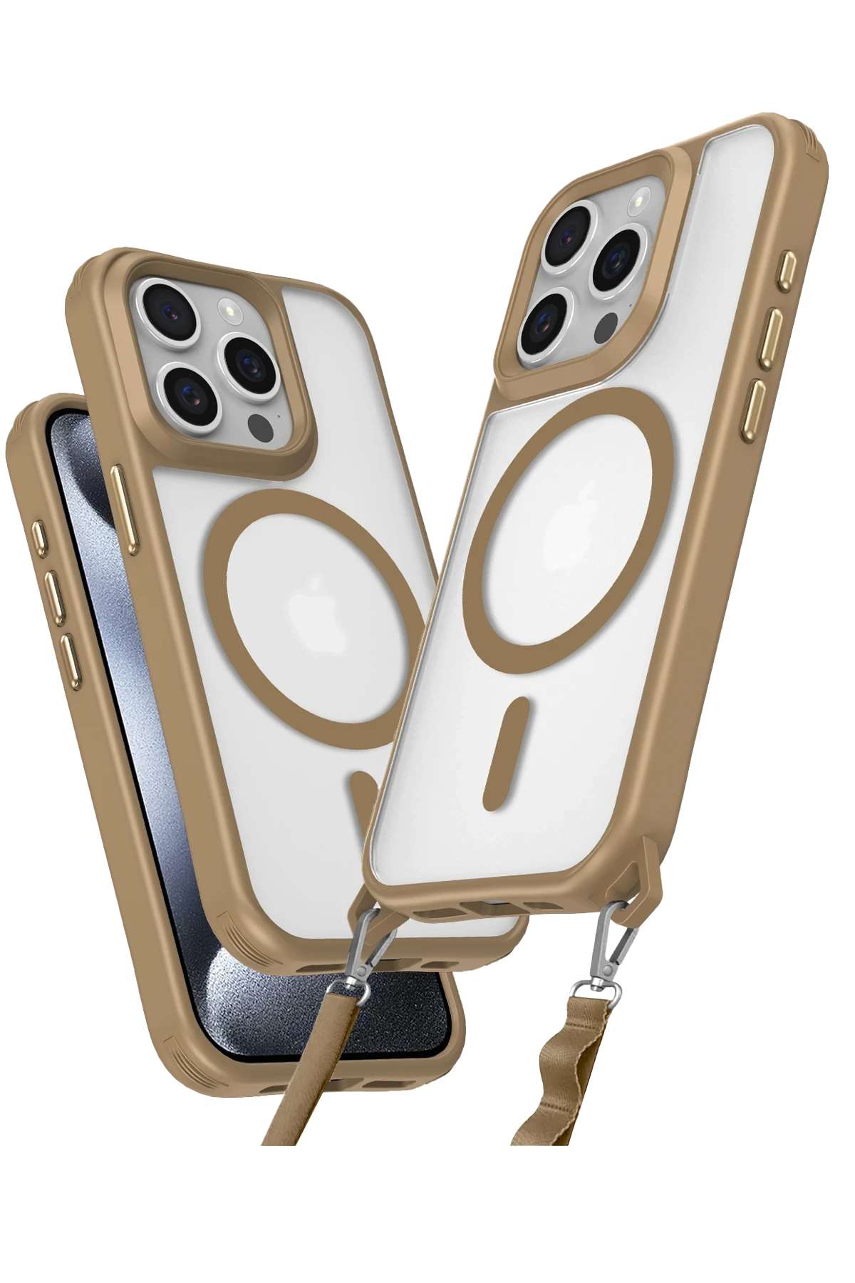 Newface iPhone 14 Pro Max Kılıf Enka Magsafe Silikon Kılıf - Desert