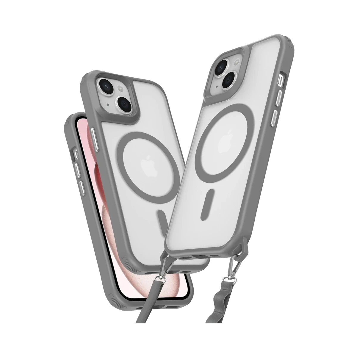 Newface Apple iPhone 14 Kılıf Enka Magsafe Silikon Kılıf - Titan Gri
