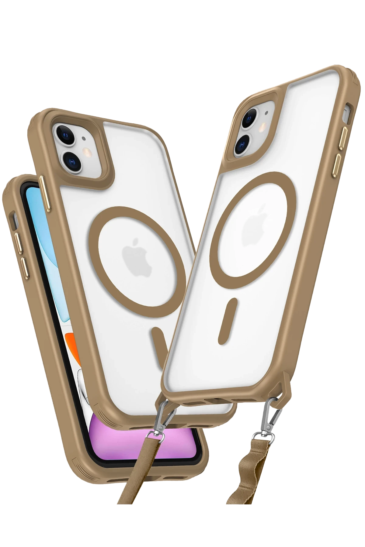 Newface iPhone 12 Kılıf Enka Magsafe Silikon Kılıf - Desert