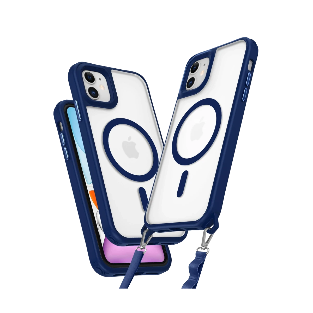 Newface Apple iPhone 11 Kılıf Enka Magsafe Silikon Kılıf - Lacivert