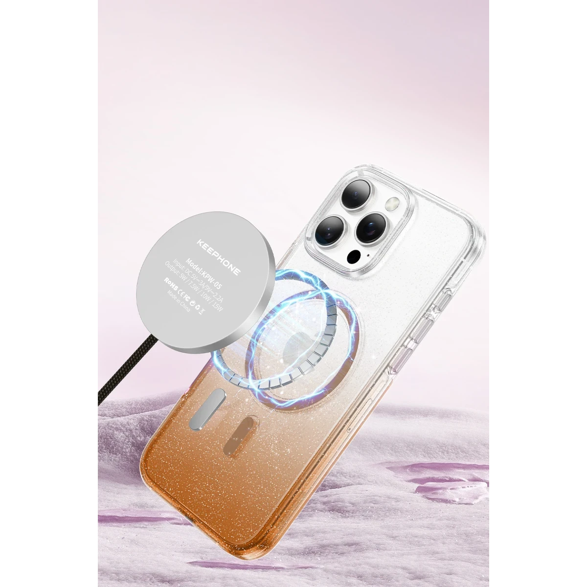 Keephone Apple iPhone 16 Pro Lillian Simli Magsafe Kılıf - Siyah