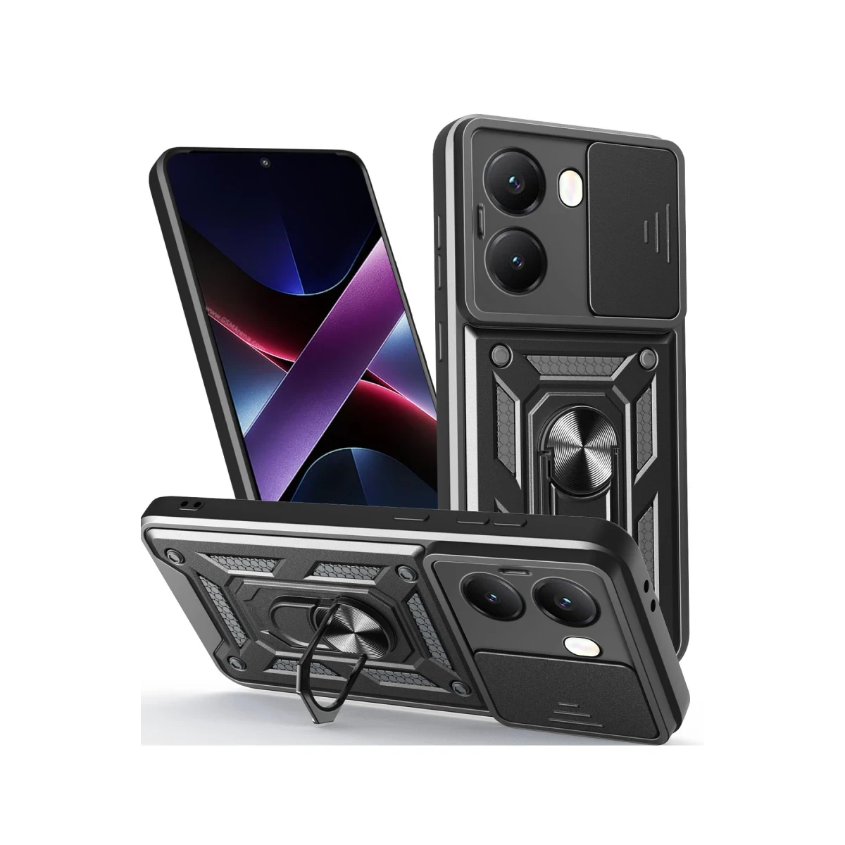 Newface Xiaomi Poco X7 Pro Kılıf Pars Lens Yüzüklü Silikon - Siyah — görsel 6