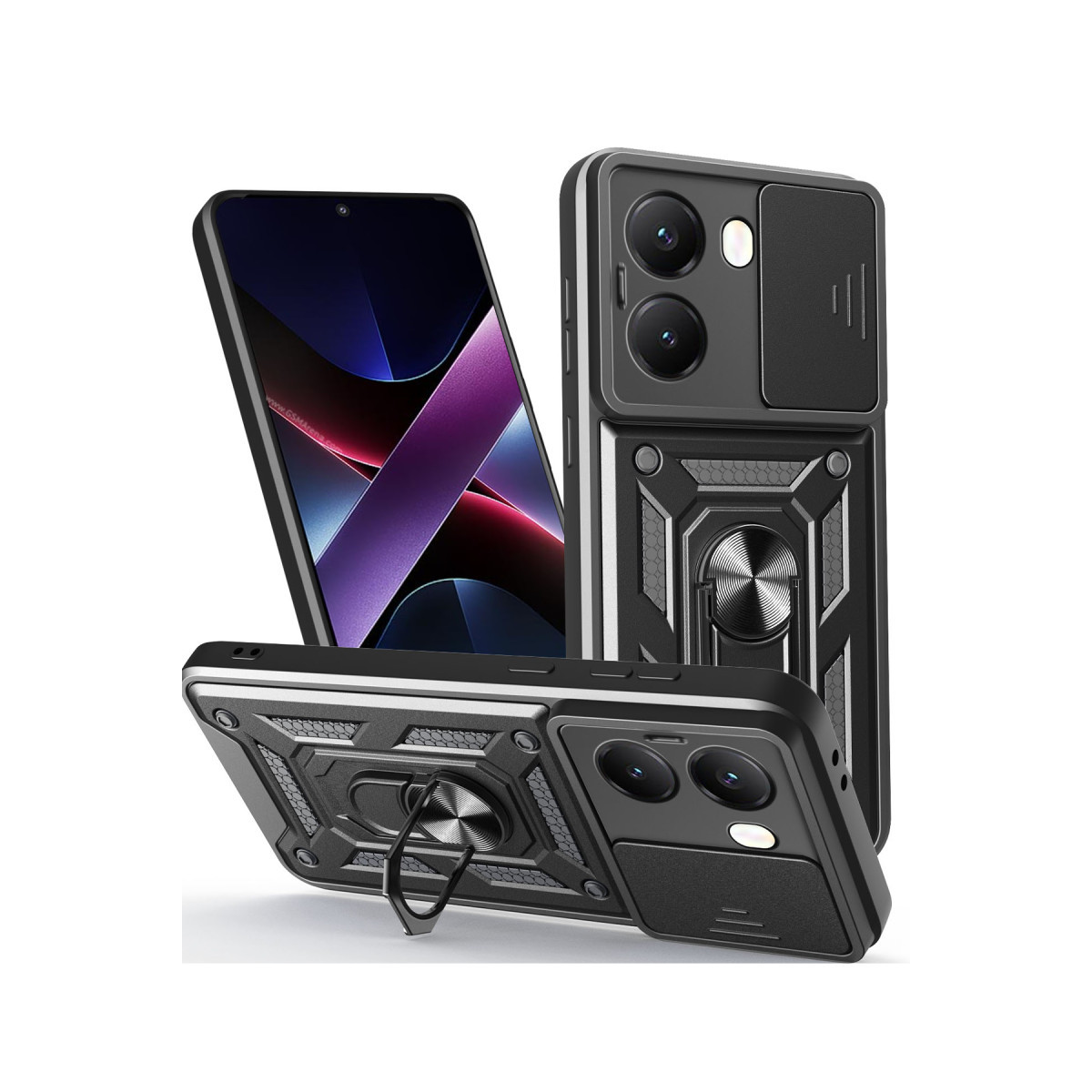 Newface Xiaomi Poco X7 Pro Kılıf Pars Lens Yüzüklü Silikon - Siyah — görsel 11