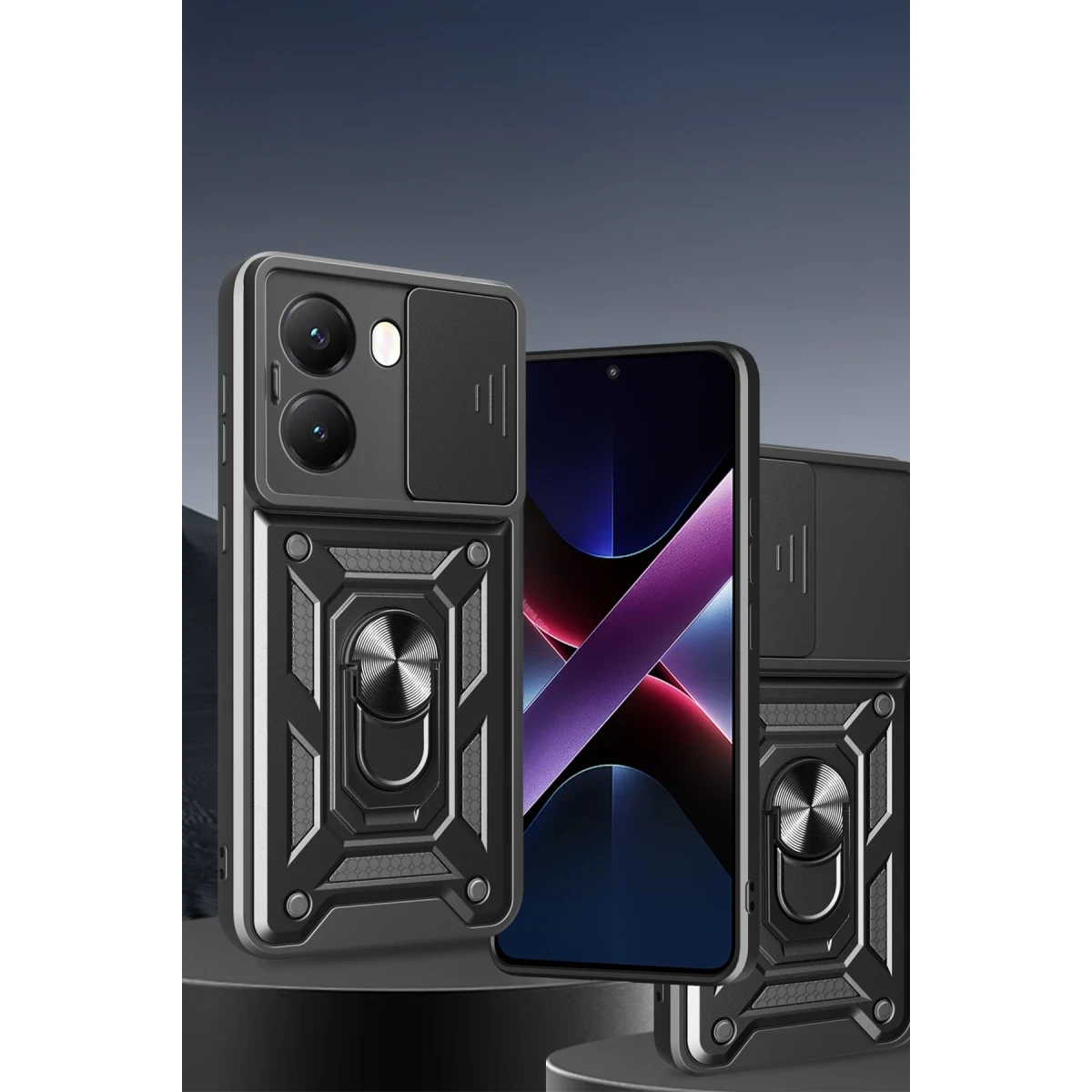 Newface Xiaomi Poco X7 Pro Kılıf Pars Lens Yüzüklü Silikon - Siyah — görsel 7