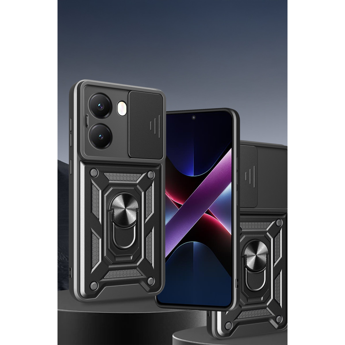 Newface Xiaomi Poco X7 Pro Kılıf Pars Lens Yüzüklü Silikon - Siyah — görsel 12
