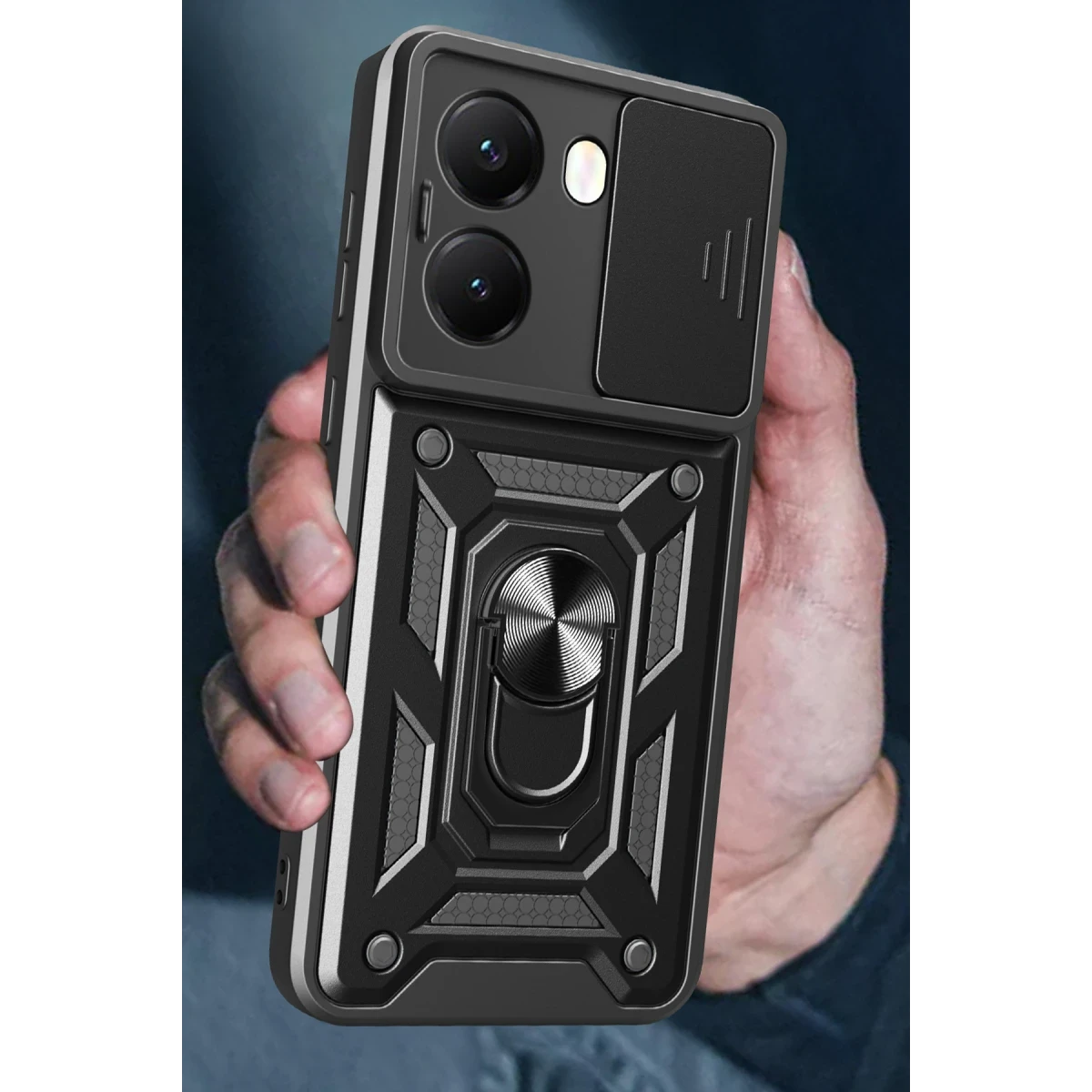 Newface Xiaomi Poco X7 Pro Kılıf Pars Lens Yüzüklü Silikon - Siyah — görsel 9