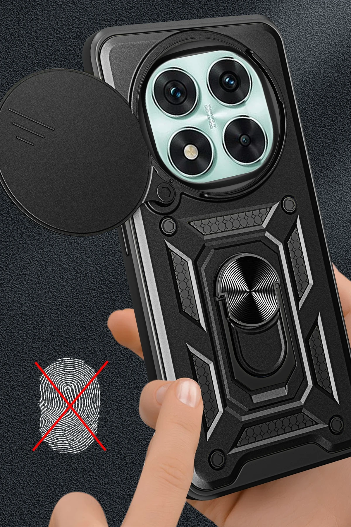 Newface Xiaomi Redmi Note 14 Pro 4G Kılıf Pars Lens Yüzüklü Silikon - Siyah — görsel 2