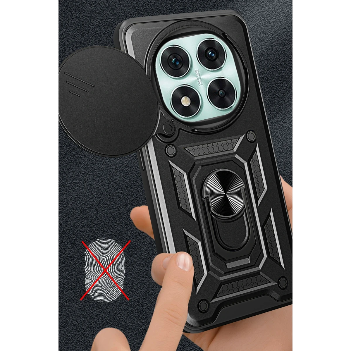 Newface Xiaomi Redmi Note 14 Pro 4G Kılıf Pars Lens Yüzüklü Silikon - Siyah — görsel 7