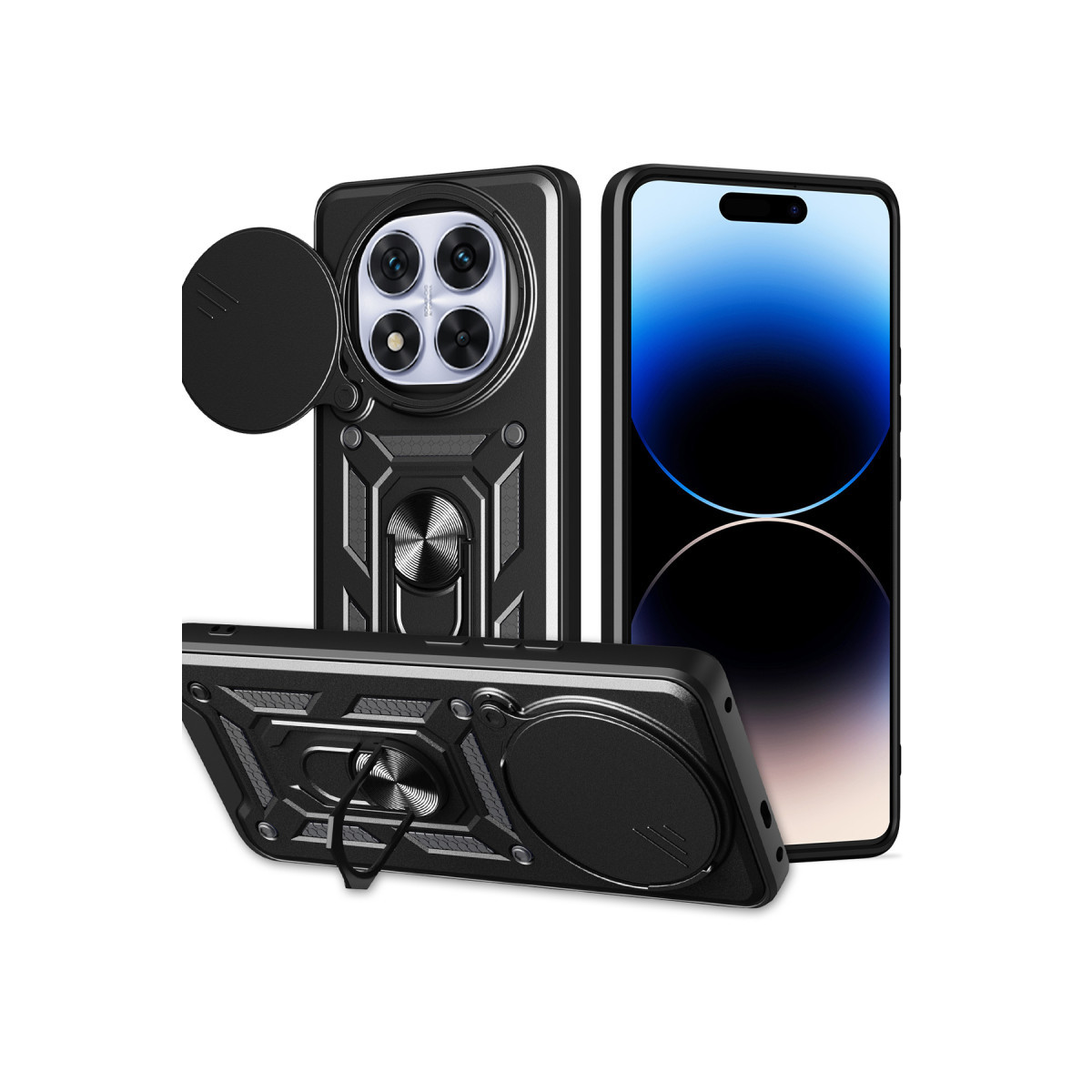 Newface Xiaomi Redmi Note 14 Pro Plus Kılıf Pars Lens Yüzüklü Silikon - Siyah — görsel 7