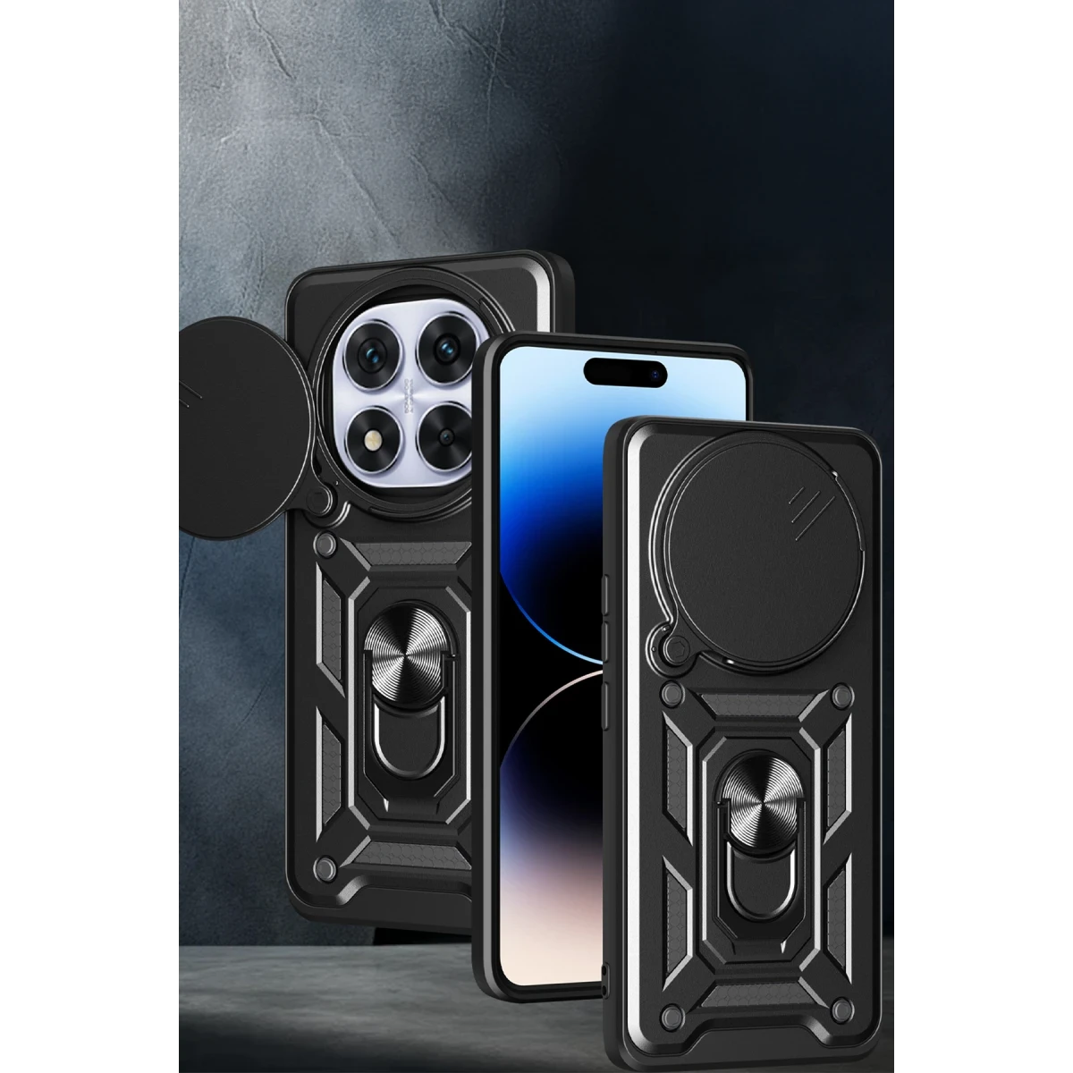 Newface Xiaomi Redmi Note 14 Pro Plus Kılıf Pars Lens Yüzüklü Silikon - Siyah — görsel 5