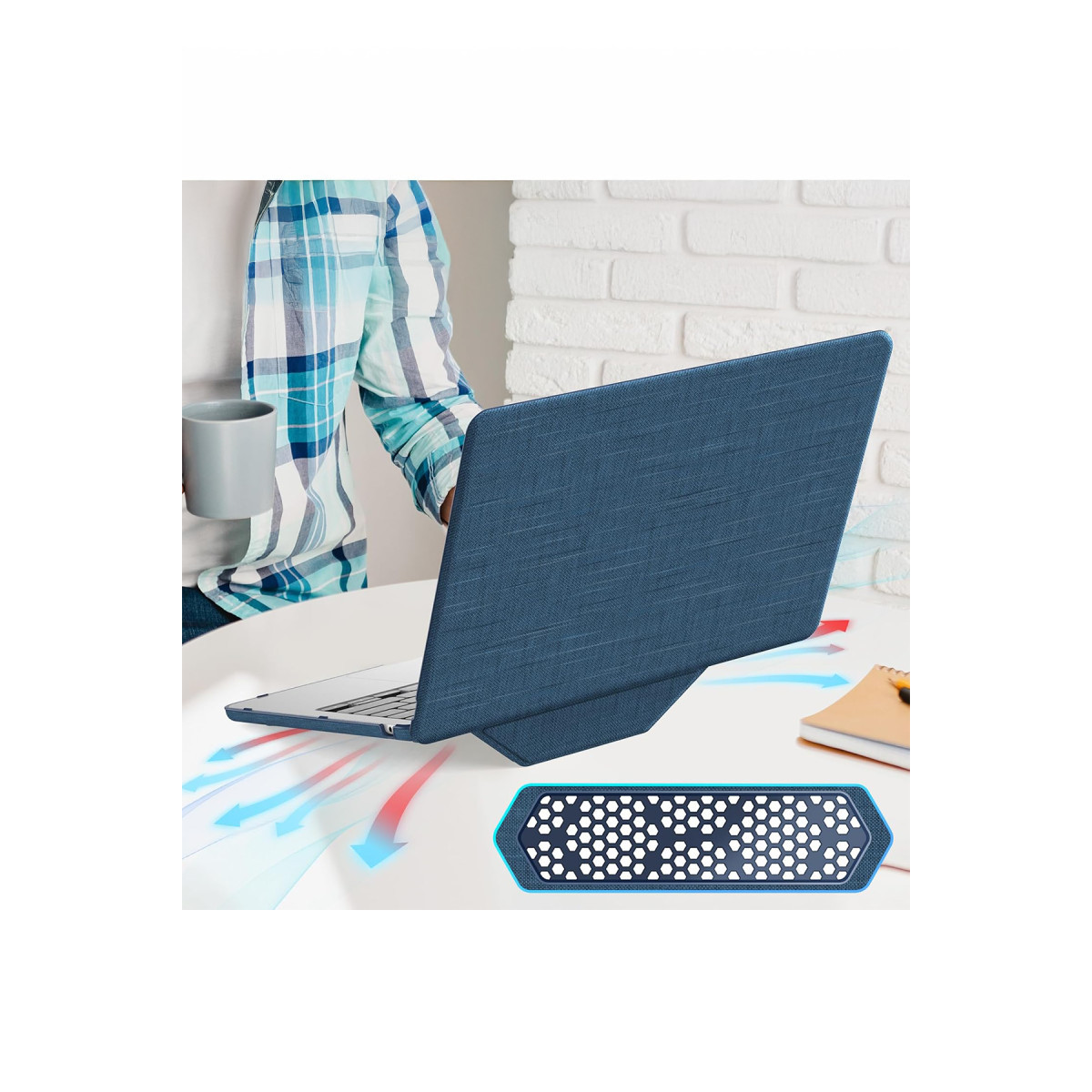 Newface Apple Macbook Air 13.6 Macbook Kumaş Kapak - Lacivert — görsel 11
